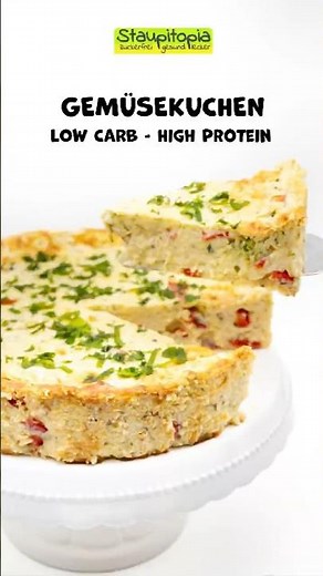 Schneller Gemüsekuchen ohne Boden | Low Carb & High Protein Rezept 🫑🌶️🥧
