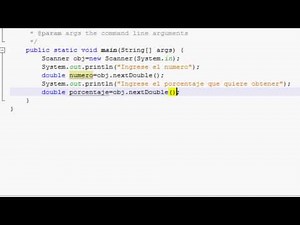 Porcentaje de un numero en java