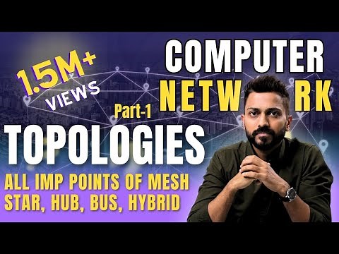 Lec-5: Topologies in Computer Networks | Part-1 | All imp points of Mesh, Star, Hub, Bus, Hybrid