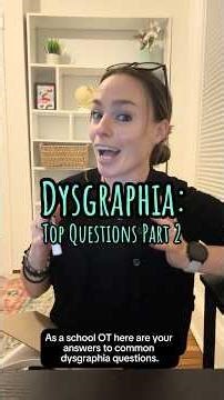 Part 2 of answering your dysgraphia questions- touching on technology, college, and teachers. #ieps