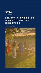 If you love wine, you’ll love exclusive Wine Country benefits. For Visa Infinite and Infinite Privilege cardholders only. | Visa | Facebook