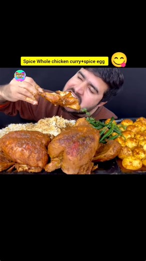 🔥 Spice Whole Chicken Curry + Spicy Egg Curry 😱 | Full Chicken Cooking | Street Style 🔥#mukbangshort