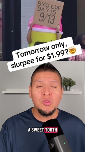 Tomorrow Sept 13 is 7-Elevens Bring Your Own Cup Day for only $1.99 any size cup #7eleven #bringyourowncupday #slurpee #drinks #speedway