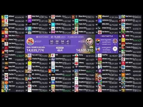 1 Year Timelapse Of The Top 100 YouTubers Live Sub Count!