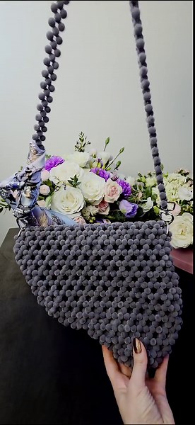 Handmade Velvet Beaded Saddle Bag, Charcoal Grey Pearl Shoulder Purse - Etsy