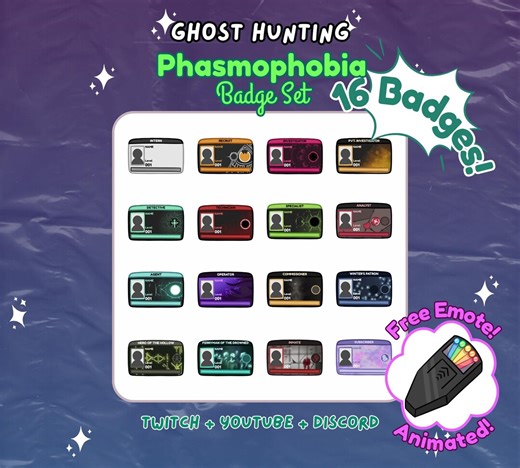 Phasmophobia ID Card Ghost Twitch Youtube Badge Set - Etsy