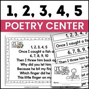 1, 2, 3, 4, 5 Poetry Center - Nursery Rhyme Activities for 1st Grade
