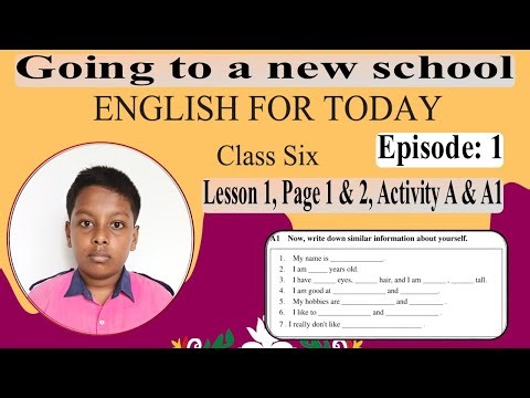 Episode 1 📖 Class 6 English for today 📕 First Paper 📖 lesson 1 activity A & A1 at page 1&2