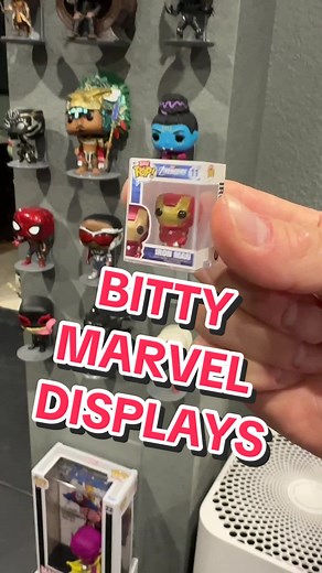 Organizing bitty pops made easy! Check out our display solutions for these small, collectible figures. From individual shelves for in-box display to stackable combos, we've got you covered. Easily mountable with command strips. What's your preferred way to showcase these tiny pops? #bittypops #funkocollector #funkodisplay #marvelfunkopop #superherodiy