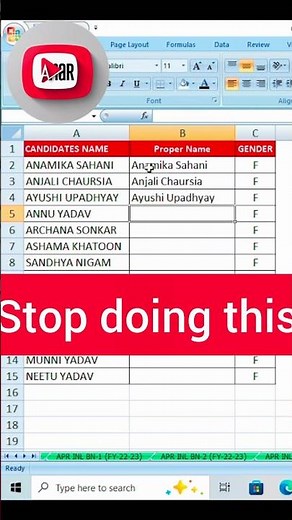 Excel tutorial #exceltips