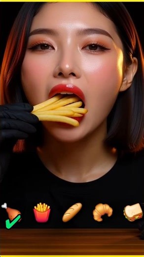 Before watch can you guess, Is this AI or Real ? 😎 | World's crispiest ASMR food bite🍟🍗 | #shorts