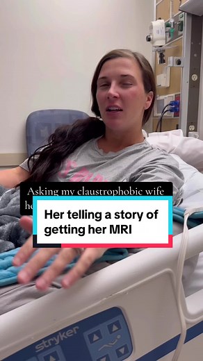 HER FACE AT THE END! BLESS HER HEART ❤️! I wont be making no more silly jokes like that anymore. I felt so bad! #mrimachine #hospitalstay #eyeissues #helovesme #anxietybelikethat