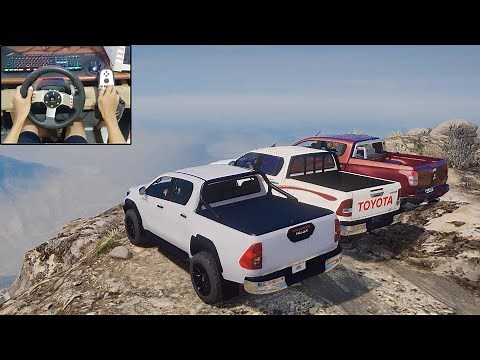 GTA 5 - Toyota Hilux OFFROAD CONVOY - Steering Wheel Gameplay