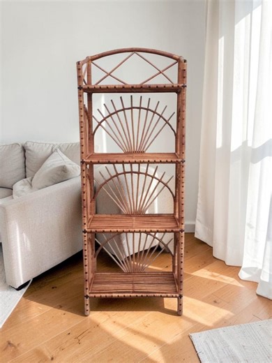 Wicker Shelving Unit Rattan Shelf Shoe Rack, Book Shelf Plant Stand, Wicker Shelf Storage Organizer for Home Decor Boho Furniture Bookcase - Etsy