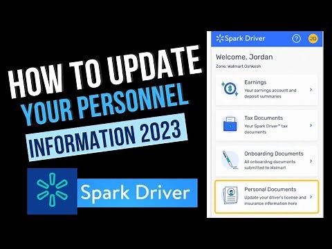 Walmart spark driver - how to update your personnel information - Step-By-Step