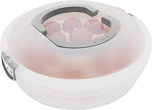 10 Inch Portable Pie Carrier with Lid and Tray 3-In-1 Round Cupcake Container Egg Holder Muffin Tart Cookie Keeper Food (Grey)