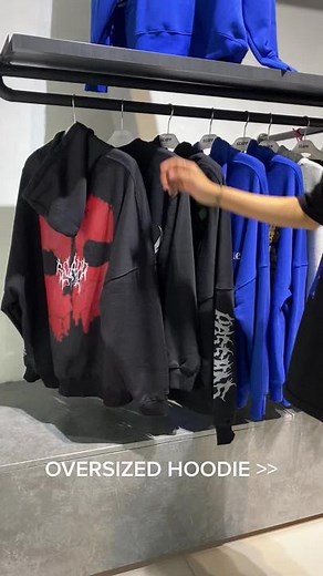 Stylish Oversized Hoodies in Modern Retail Store
