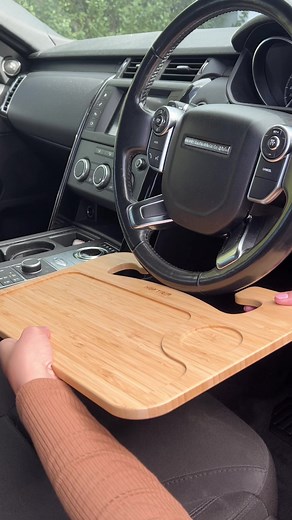14K views · 130 reactions | This steering wheel tray makes the perfect table for me to eat lunch or get work done in the car. ✨ #homehacks #carfinds #carhacks | Carolina McCauley | Facebook