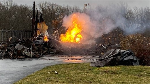 WATCH: Tesla car battery catches fire as crews demolish Md. home damaged in previous blaze