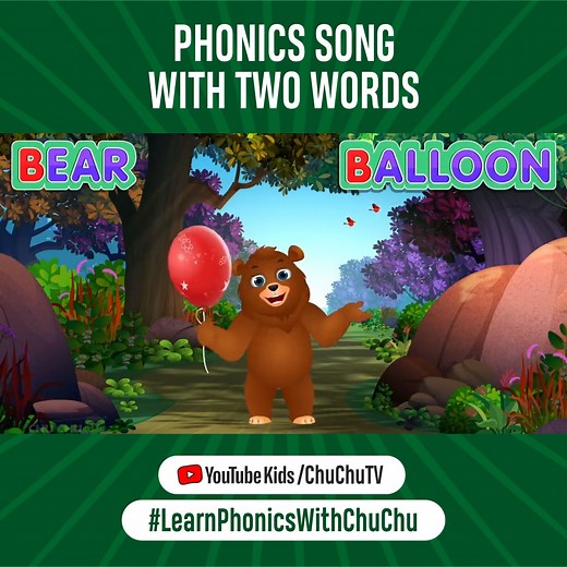 25K views · 221 reactions | What is the first object that comes to your mind starting with letter B. ChuChu & Friends are here with Phonics Song: Two Words. Let your little one pronounce and learn the words as they have fun. So join along!! #ChuChuTV #NurseryRhymes #KidsActivities #LearnPhonicsWithChuChu #ParentLife | ChuChu TV Kids Songs & Stories | Facebook