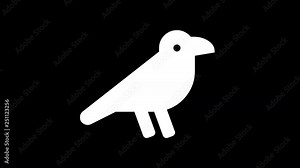 From the Glitch effect arises crow symbol. Then the TV turns off. Alpha channel Premultiplied - Matted with color black