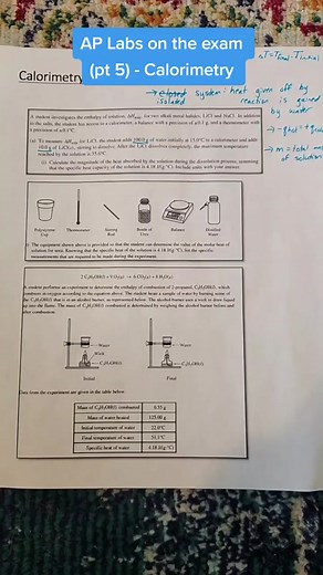 #lab on the #apchem #apexam #pt5 - calorimetry #Chemistry #foryoupage #fyp #foryou #iteachchem #studytok
