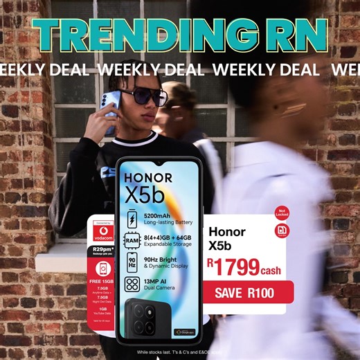 It’s time to upgrade with a saving! Take R100 off the Honor X5b. Shop now: https://mrp.bz/8j36 | Mr Price Cellular