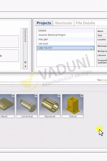 Học Inventor 1 phút | Cách tạo Project mới trong Inventor #vadunishort #thiếtkế3d
