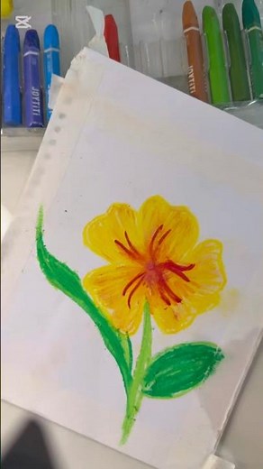 🖌️🖍️oil pastels flower drawing 🤩easy to do 🪅for beginners 🥰