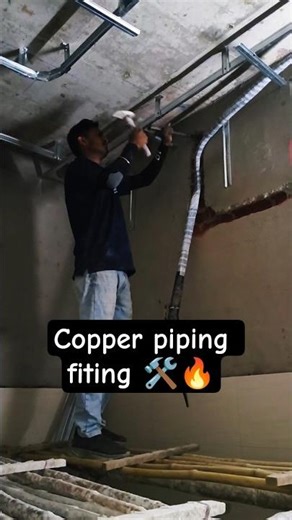 Copper piping fiting 🛠️🔥💯 #copper #piping #actechnician #work