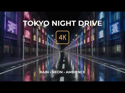 Tokyo Night Drive | Hypnotic Loop Visuals | 4K Relaxing Animation