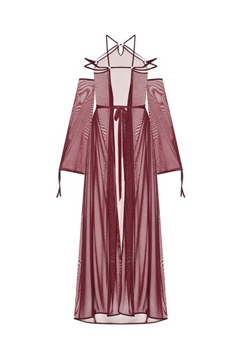 Maxi Red Sheer Mesh Robe Long - See Thru Chiffon Gown - Etsy Canada