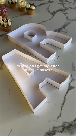 Want to create your own monogram letter cupcake boxes? This is now available as a digital download on my Etsy store 🎉 ➡️ comment ‘bundle’ if you would like the letter AND number templates. Plus you get the BONUS engagement ring 💍 and heart shape 🤍 box in this option.Includes: 🌸 Full size templates🌸 Easy to follow step-by-step instructions with pics🌸 Materials list and where to purchase 🌸 Cupcake placement guide more!Each letter is around 12” tall and 2 boxes fit perfectly in a 24 cupcake 