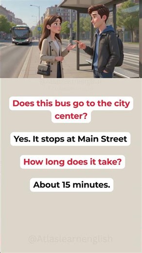 English Conversation – Taking the Bus 🚌 Easy English A1 A2 #shorts