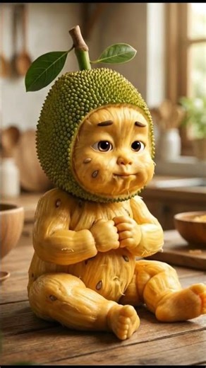 Jackfruit Baby ASMR 🍈 Cute & Crunchy Fruit Eating