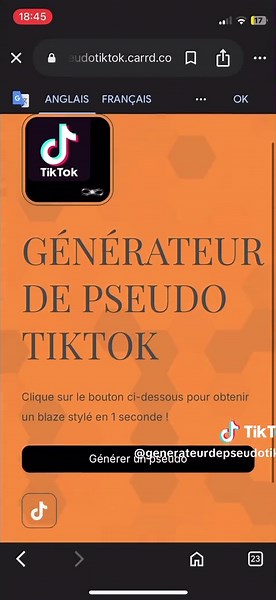 Générateur de Pseudos TikTok : Trouvez le Votre