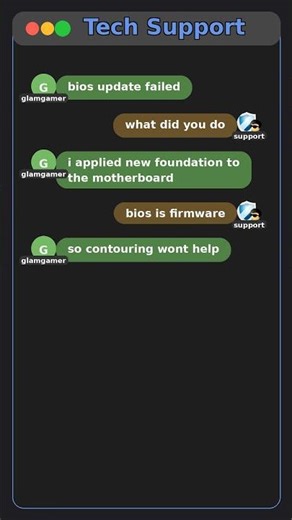 Customer Tried To Update BIOS With Makeup #SupportGoneGlamour