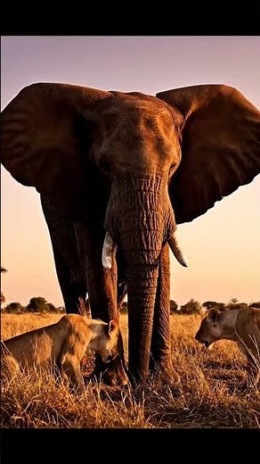 Elephant vs Lions | When the Giants Stand Their Ground | 8k wildlife footage #wildlife #animals