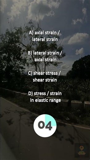 CELE/PRC Structural Engineering | Poisson’s Ratio (ν) Definition MCQ Strength of Materials #shorts