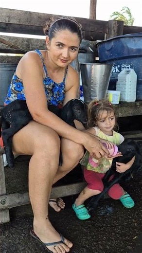 🐐 Adorable Baby Goats Bottle Feeding | Heartwarming Farm Life Moments ❤️ #villagelife #farming