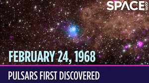 On February 24, 1968, an astronomy grad student Jocelyn Bell announced that she had discovered the first pulsar. Discover more space history 👉 https://trib.al/xZIt5Qn A few months earlier, she noticed what she called a "bit of scruff" in the data from her telescope. A signal was sending pulses every 1.3 seconds. At first she and her advisor, Anthony Hewish, thought it could have come from aliens. They ruled out that option when they found another signal coming from a different part of the sky. 