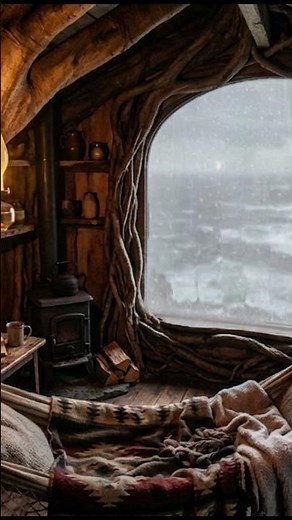 1-Hour ADHD Friendly Study Timer • Cozy Treehouse Storm ASMR ⛈️🌲 #shorts