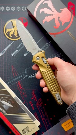 Microtech Socom Elite Ram-Lok Frag Pattern Tan Aluminum Apocalyptic M390MK
