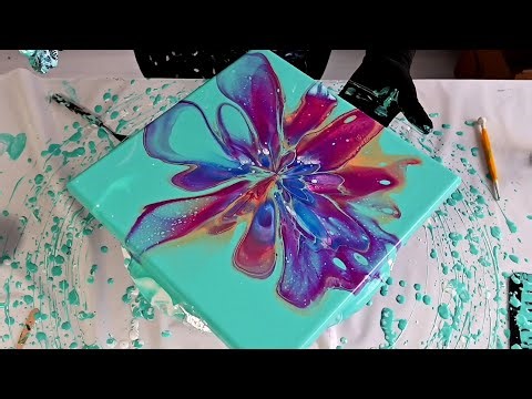 Hide & Reveal 🌸 Easy Acrylic Pouring Flower Painting | Fluid Art