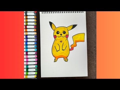 🎨 Pikachu Coloring for Kids | Pokémon Coloring Series Day 1 | Easy Drawing & Coloring |#shorts