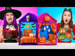 NEW 123 GO! POPULAR. VS NERD GIRL ON HALLOWEEN || Funny Pranks And Scary Costume Ideas