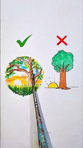 Easy Tree Drawing Tutorial 🌳 | Drawing for Beginners #art #drawing #arttutorial #shorts