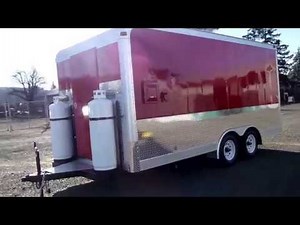 Red Catering Food Trailer Mobile Kitchen Double Axle
