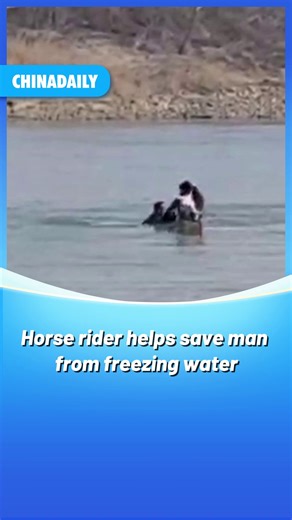 277K views · 826 reactions | #Hero on horseback! A horse rider galloped across the river to help rescue a man who fell into the freezing water in China's Hubei. #EverydayHero | China Daily | Facebook