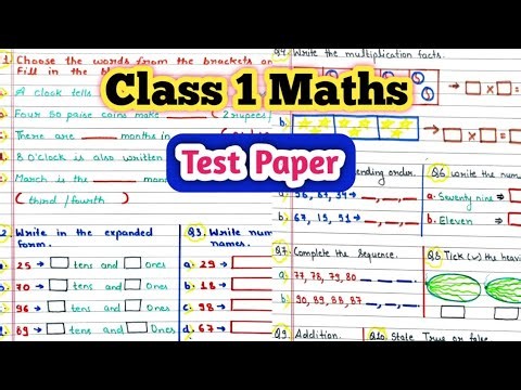 Class 1 Maths Question Paper| Class 1 Maths Worksheet| Maths Worksheet for Class 1| Maths Worksheet